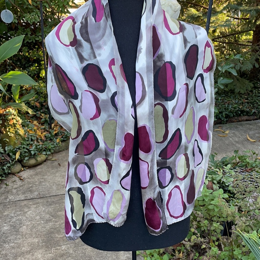 Silk Scarf Rectangular Shape, Hand Painted - image 4